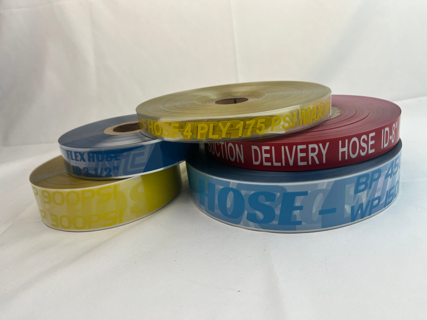 rubber hose transfer label ，Thermal transfer label Hose ， hose pipe labels，Rubber hose transfer marking